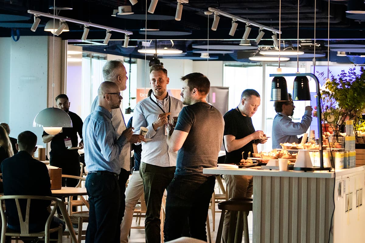 Networking over catering in the lounge